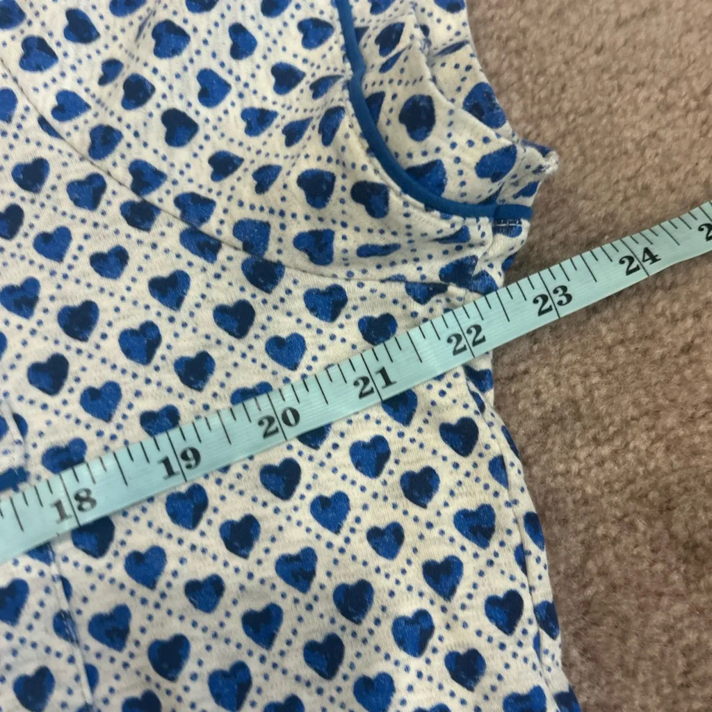 Roller Rabbit Blue Quilted Hearts Earth Day Polo Pajama Set Cotton Large Rare - Image 11