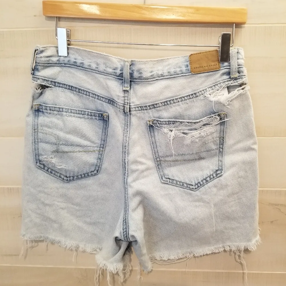 {4} American Eagle Mom Short Denim Jean Distressed Destroyed Ripped - Image 2