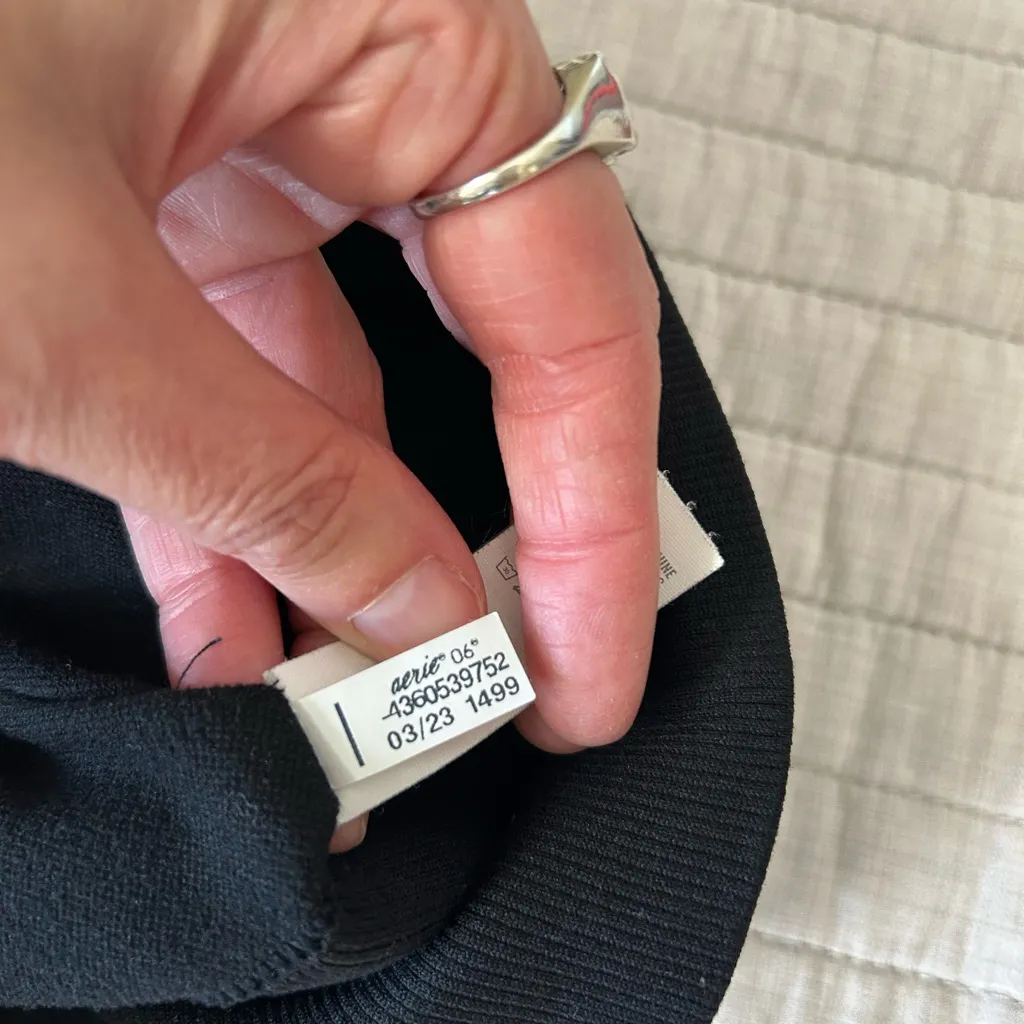 Aerie Offline black seamless workout lounge crop tee shirt S - Image 7