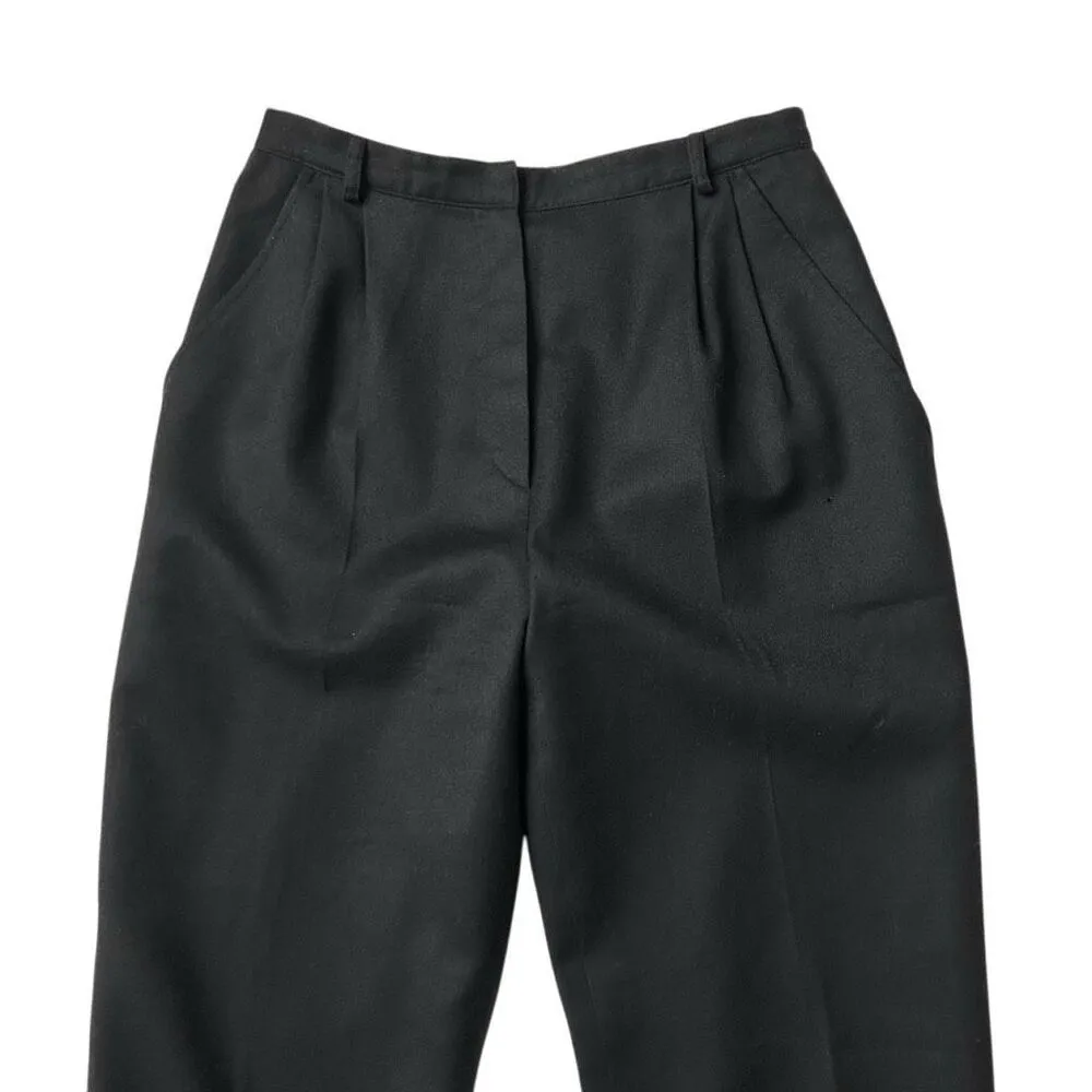 Vintage Valentino Boutique Wool Dress Trouser Pants Black Size 6 - Image 2