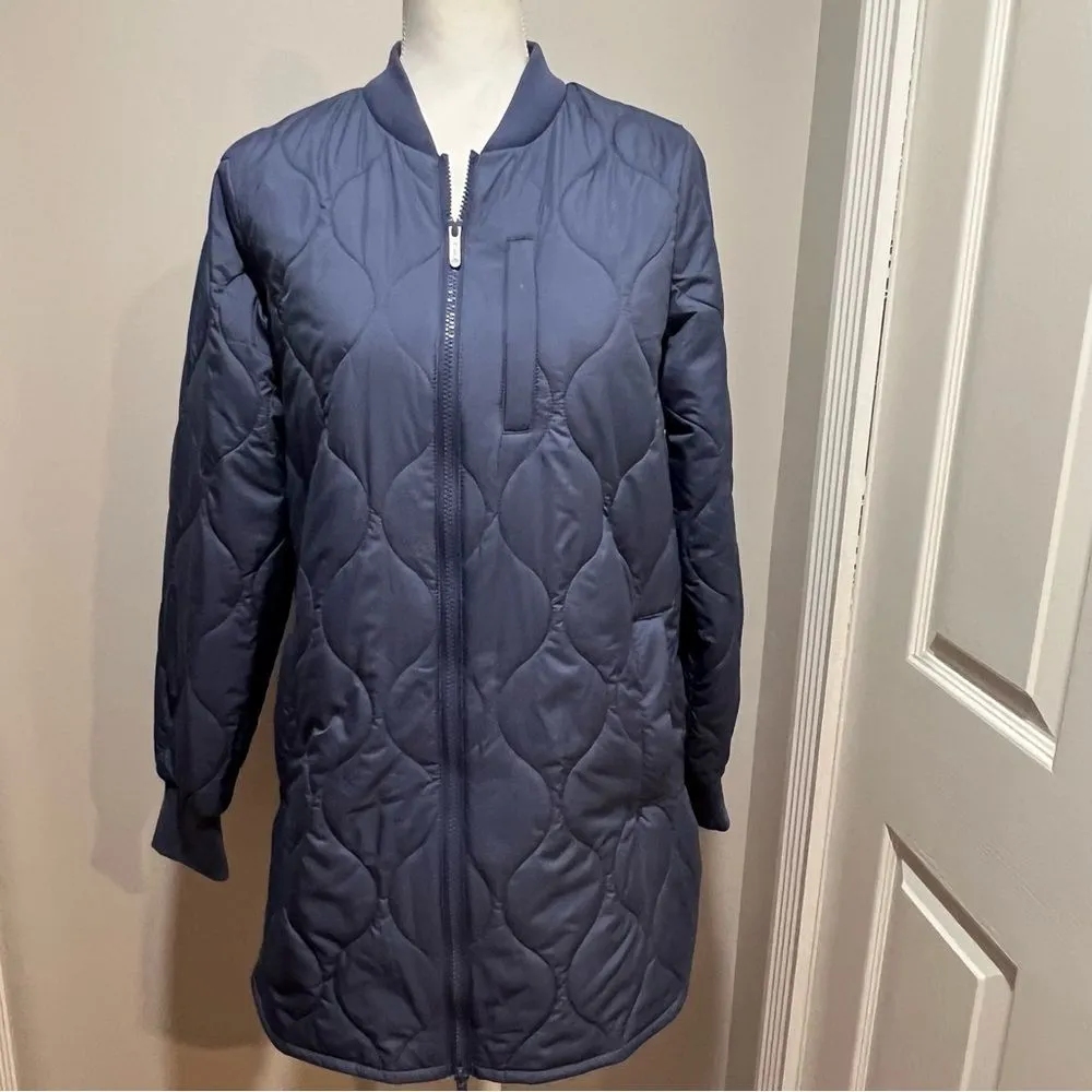 NWT Zella Longline Quilted Jacket full zip oversized women's size small - Image 3