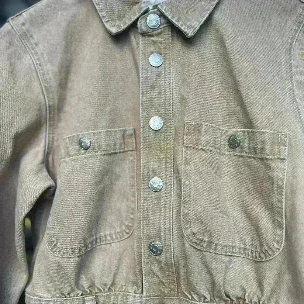 Madewell Denim Carpenter Mini Dress Size 2 New NEW $148 Light Chestnut Wash - Image 7