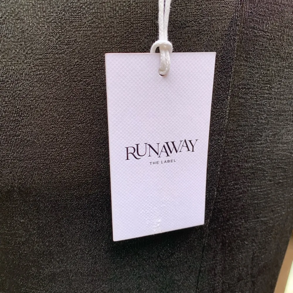 New NWT Runway The Label Slinky Black Slip Maxi Dress Size S Small Stretch - Image 6