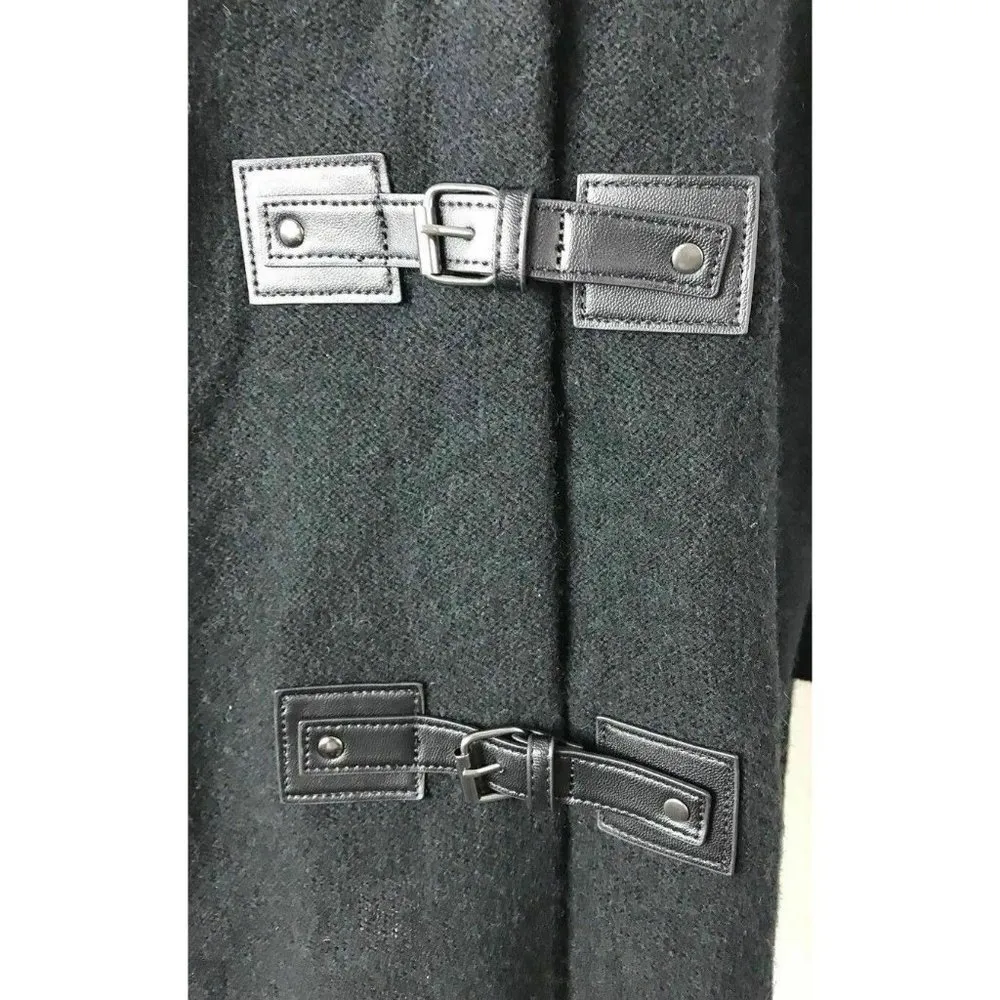 JM Collection Wool Buckle-Front Jacket Deep Black M $89 Coat Outerwear Coat - Image 2