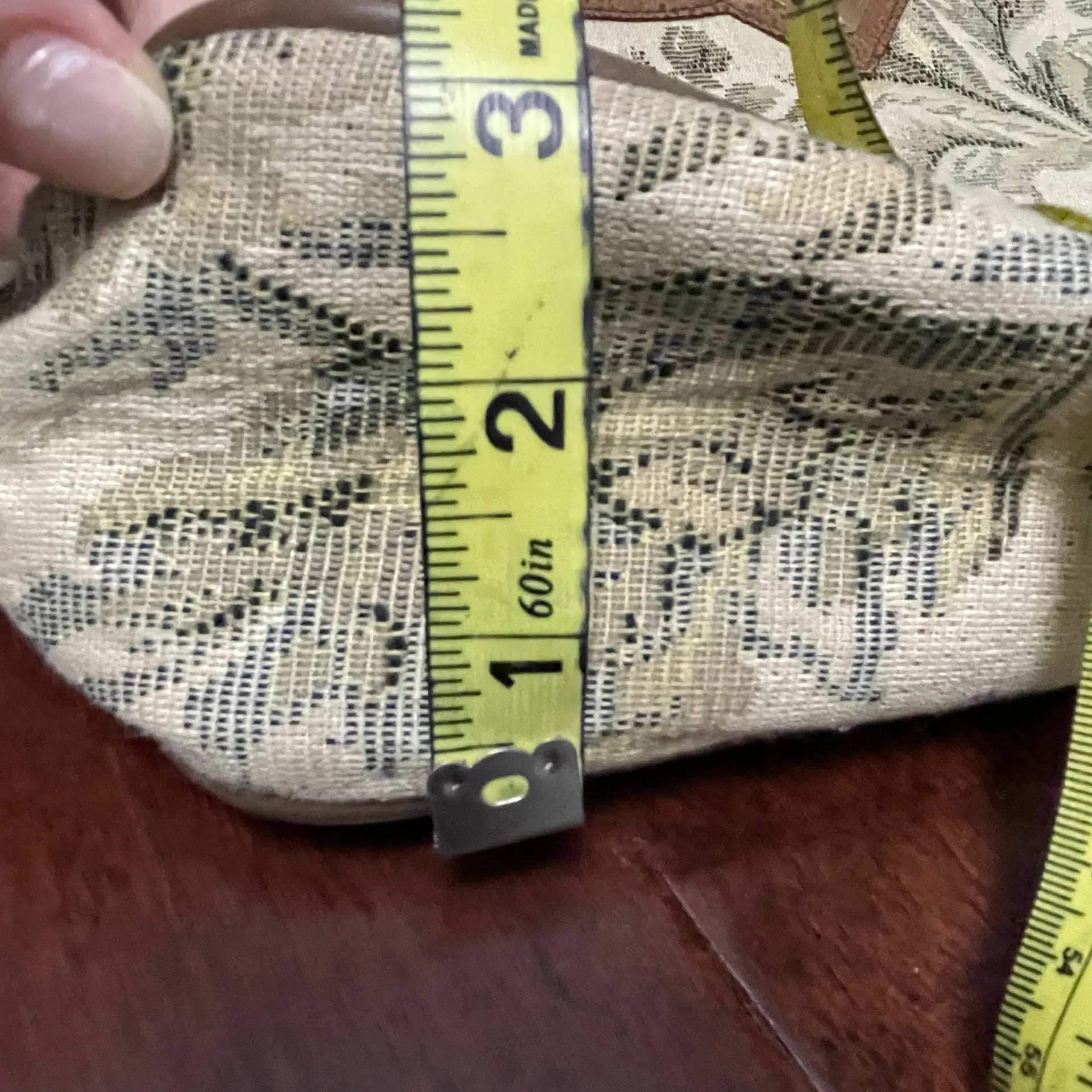 Vintage  Tapestry Messenger / Laptop Bag Cream Brown and Green Floral - Image 16