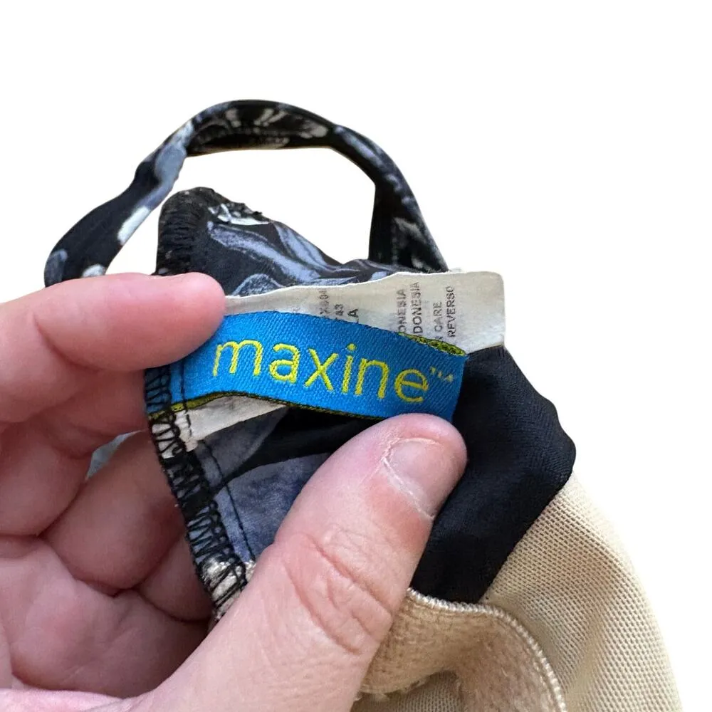 Maxine Black White Grey Floral One Piece Swimsuit 14 Vintage 90s Pinup Spa Girl - Image 13