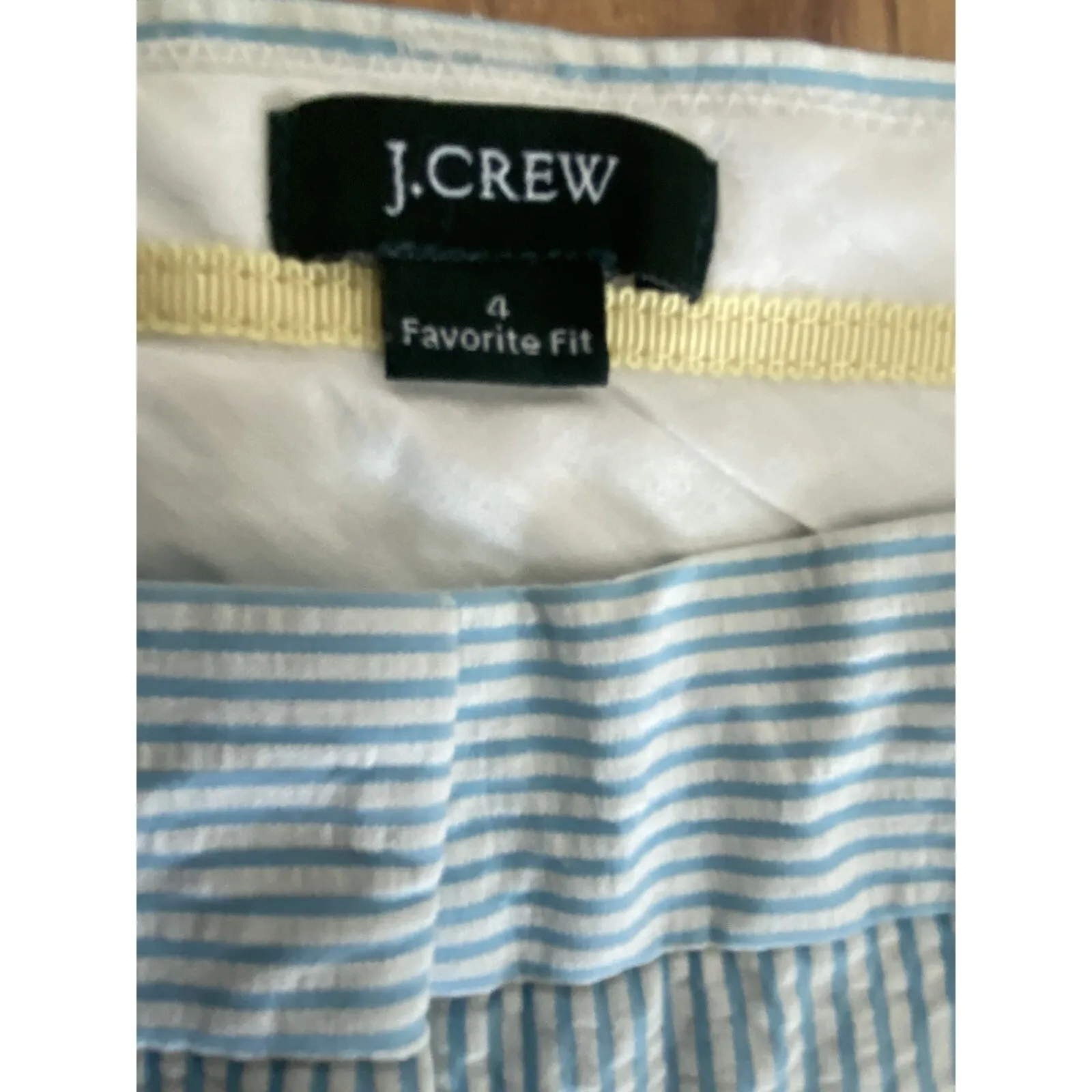 # 11 Women's Lt. Blue and White Seersucker Favorite Fit Cinos by J.Crew, Sz:4 - Image 4