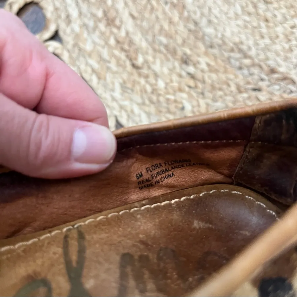 SAM EDELMAN Leopard Faux Fur Leather Penny Loafers Shoes Driving 6M - Image 4