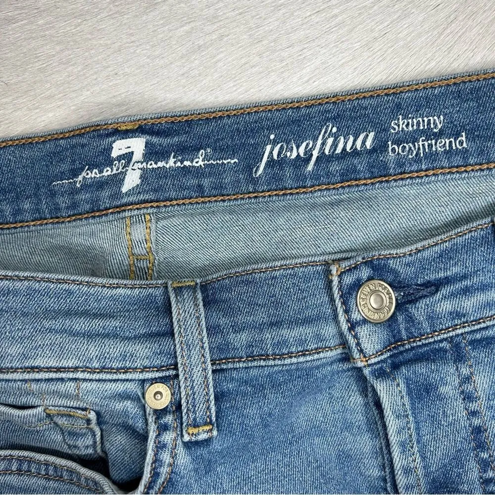 7 for all Mankind Josefina distressed skinny boyfriend jeans women’s size 28 - Image 9