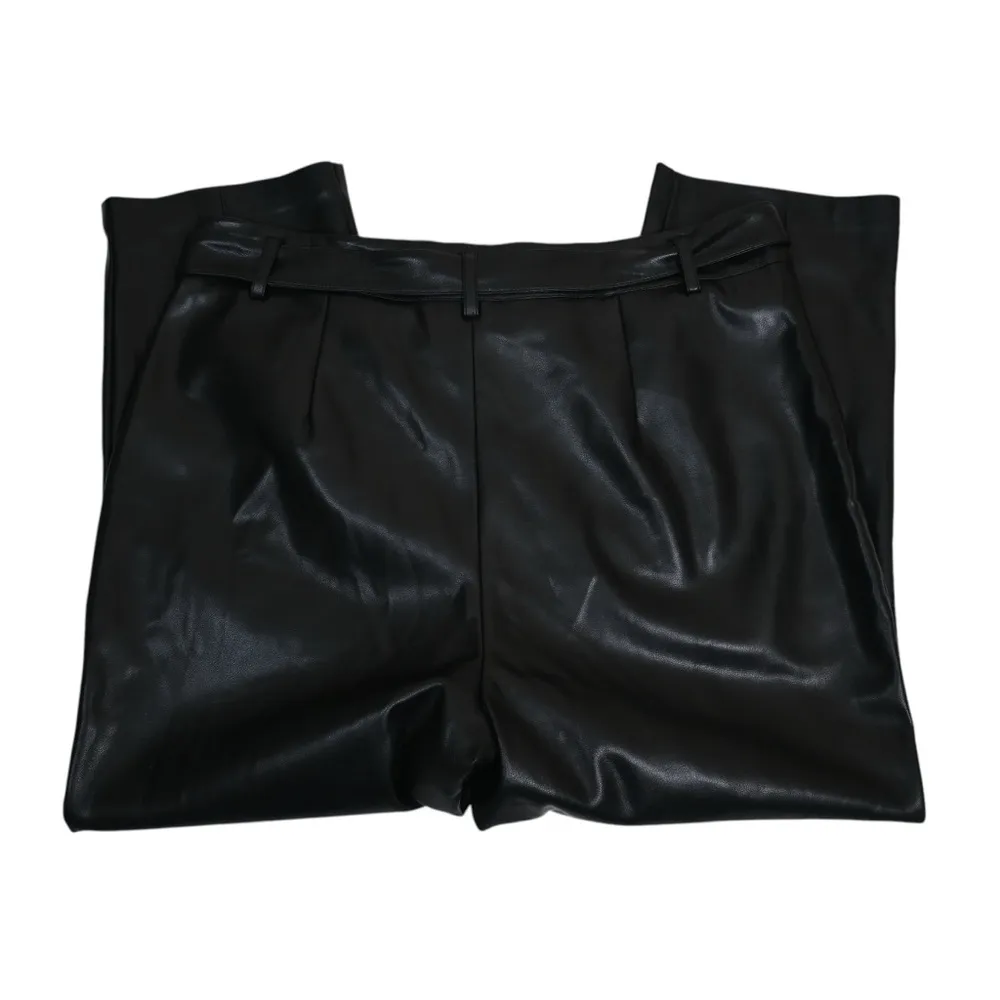 Marc New York Andrew Marc Womens 14 Faux Leather Black Crop Pants - Image 5