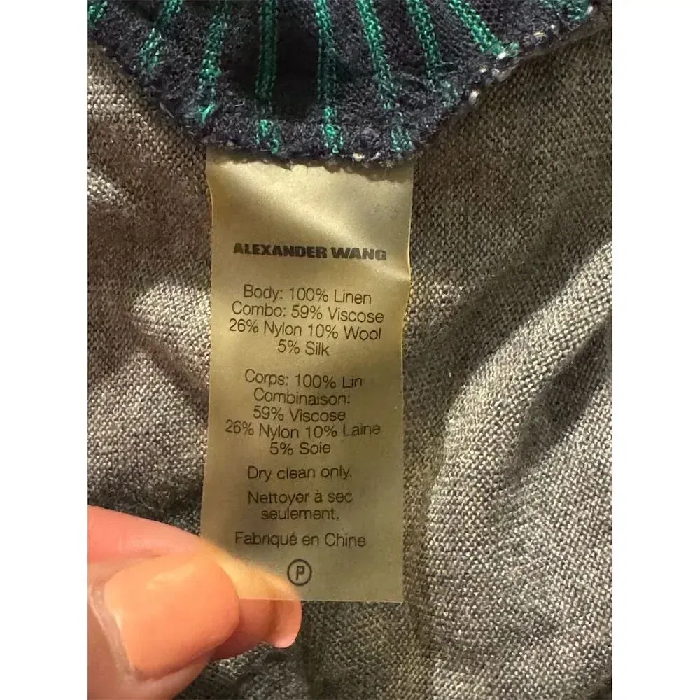 Alexander Wang Women's Striped Racerback Tank Top Multicolor Size M Sleeveless - Image 2