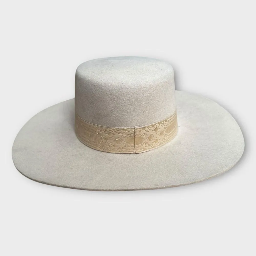 Lack of Color Women's The Sierra Rancher Gold Wide-Brimmed Wool Cream Hat M - Image 2