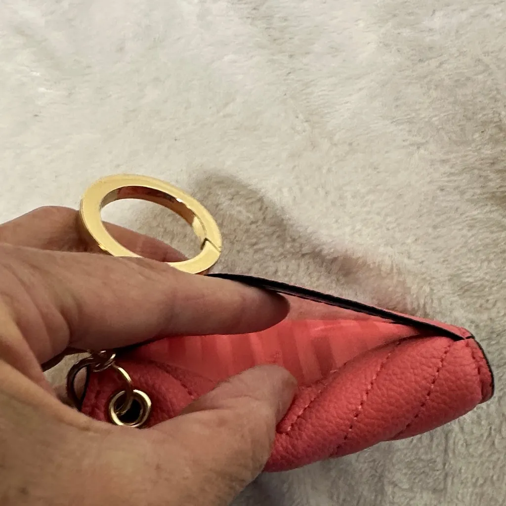 Victoria's Secret Pink Quilted Wristlet/ coin purse key chain - Image 5