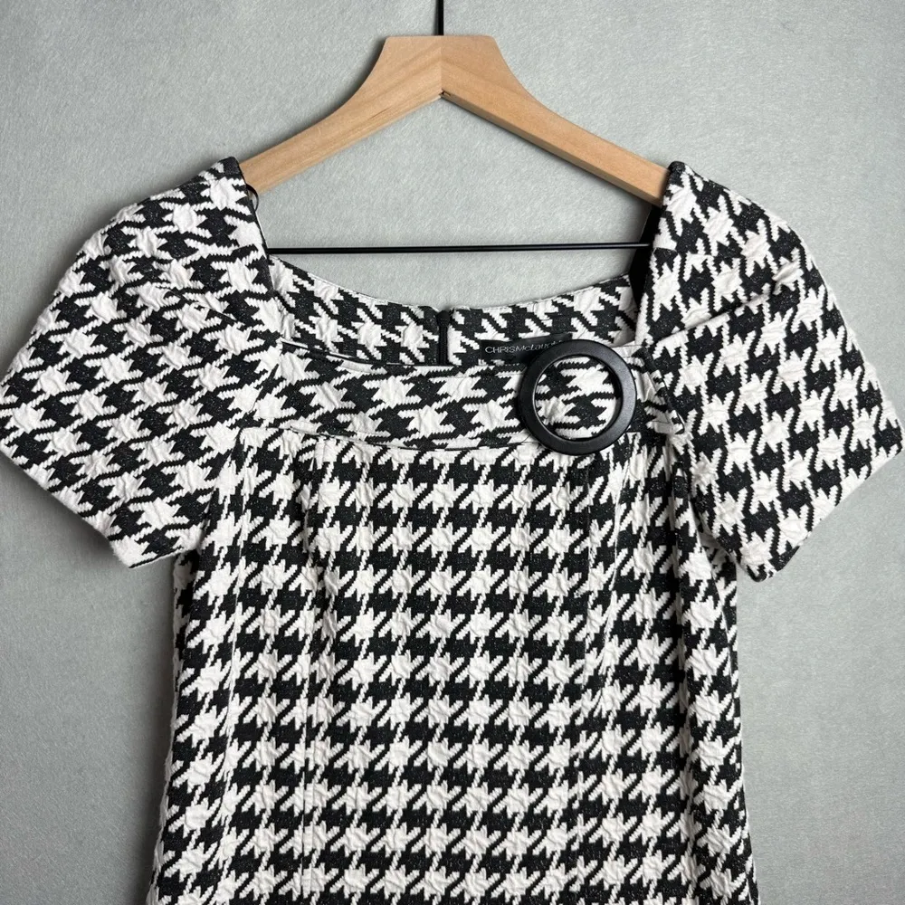 Chris McLaughlin Houndstooth Short Sleeve Dress GoGo, Elle Woods, Legally Blonde Black Size 8 - Image 3