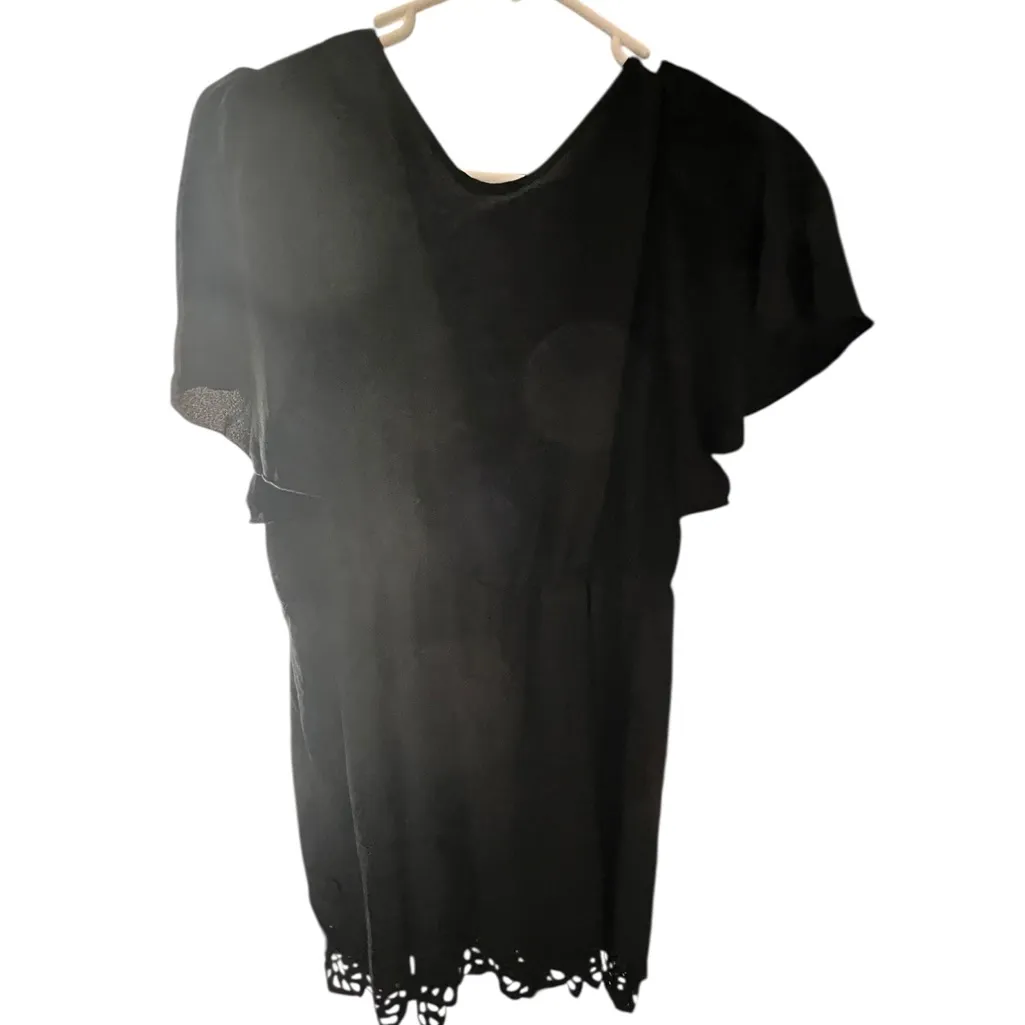 SHEIN Black Wrap Dress with Ruffle Sleeves - Image 2