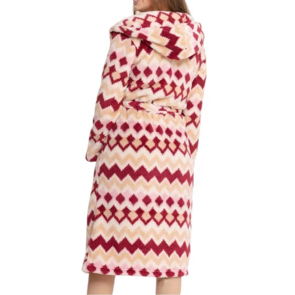 Bearpaw Chevron Sherpa Hooded Robe - Image 3