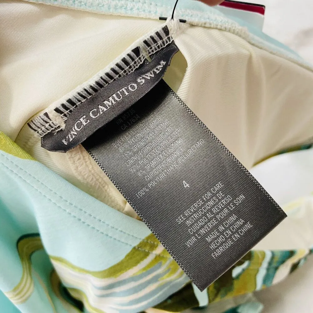 Vince Camuto Paradise Teal Butterfly Size 4 New Halter One Piece Swimsuit Garden - Image 5