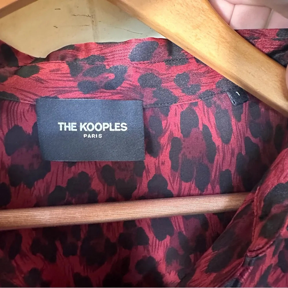 The Kooples Leopard Print Burgundy Top Size 1 (US Size Small) - Image 11