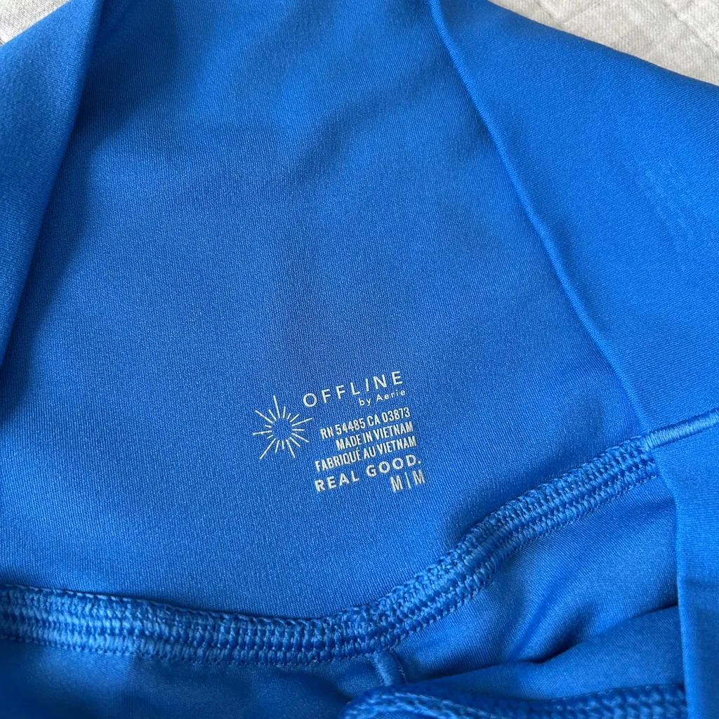 Aerie Offline real good high waisted blue flowy workout running shorts M - Image 4