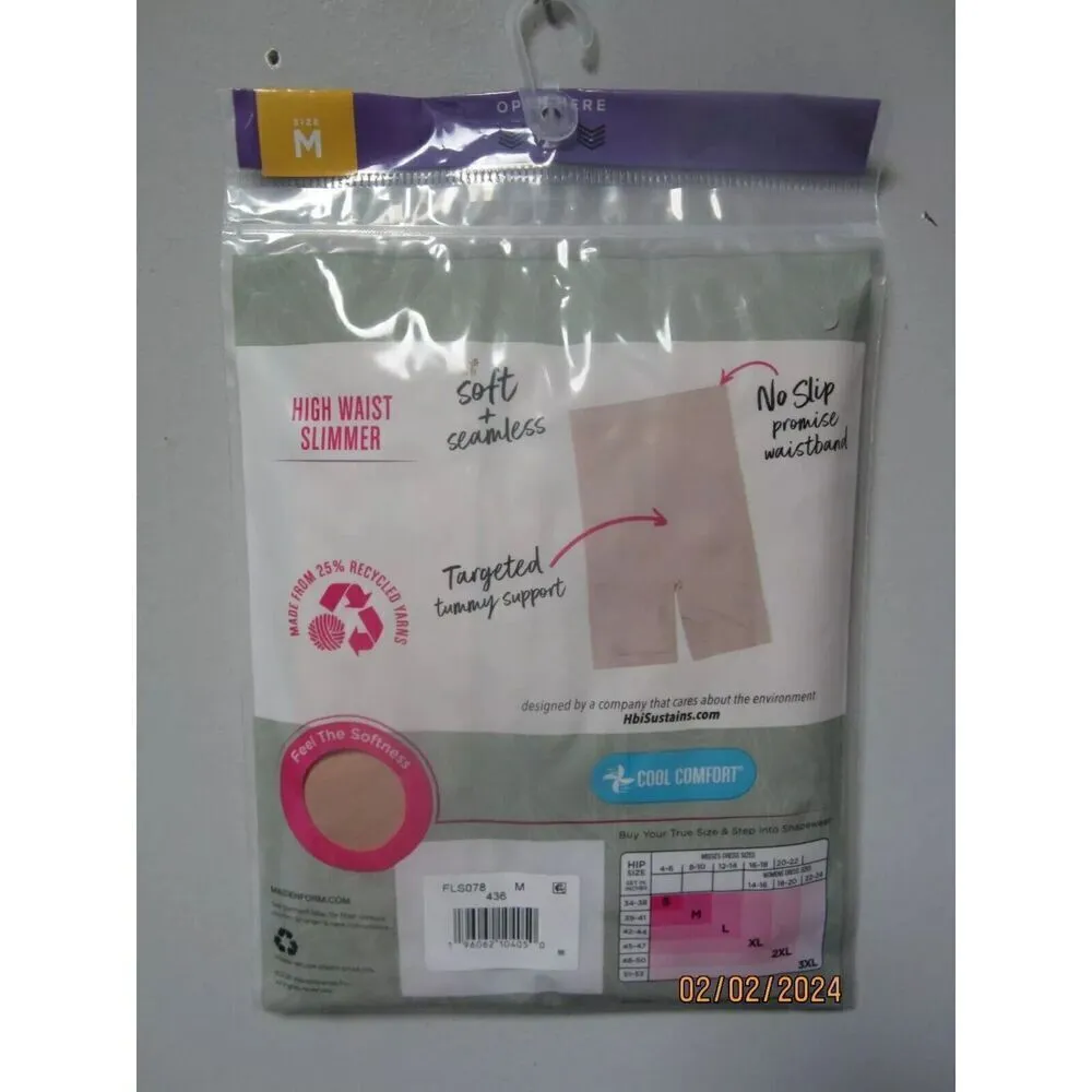 Maidenform Women's Firm Beige High Waist Thigh Slimmer Size M - Image 2