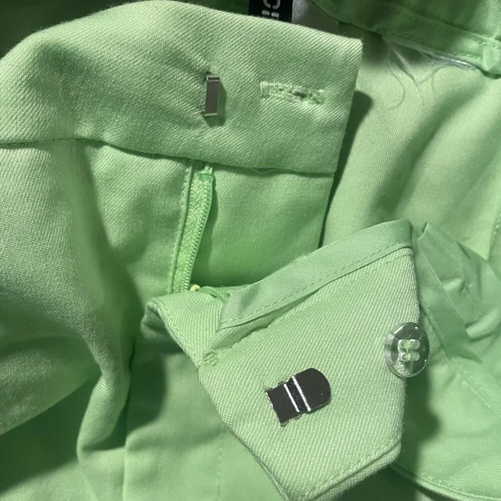 H&M Pants Womens Large Light Green Wide Leg High Rise Trousers Old Money Stretch - Image 4