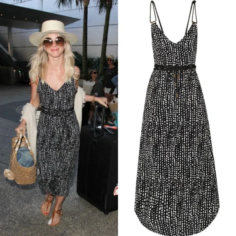 VIX PAULA HERMANNY Dots Thai Printed Voile‎ Dress Medium Vacation Resort Summer Black - Image 2