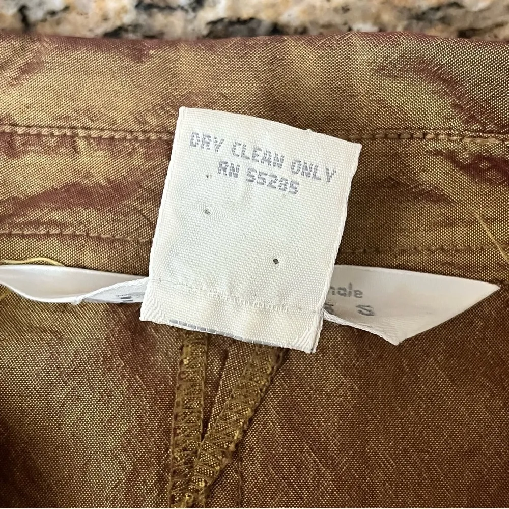 Vintage Y2K Express Bronze Metallic Satin Blouse L (13/14) – Retro Fairy Forest - Image 8