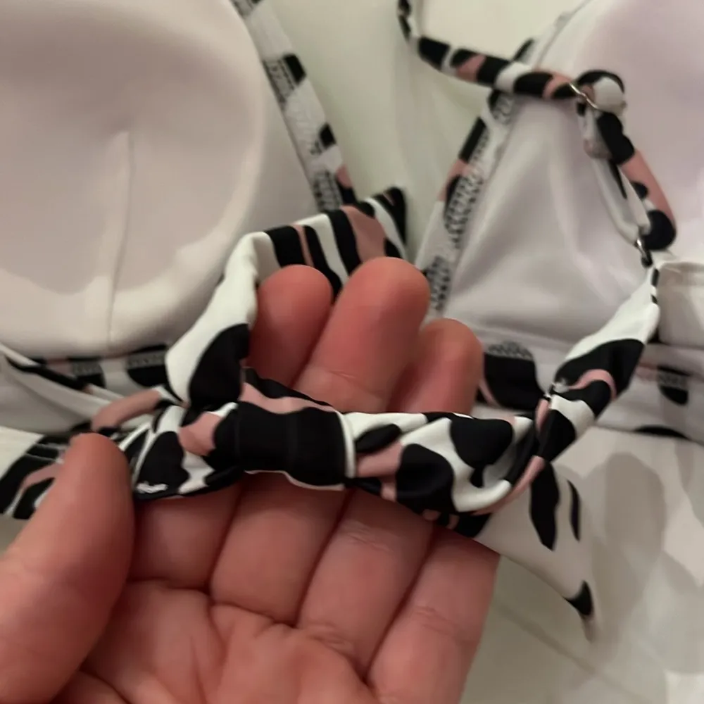 New Leopard Print Pink Black Bikini, Size Medium NWT White - Image 7