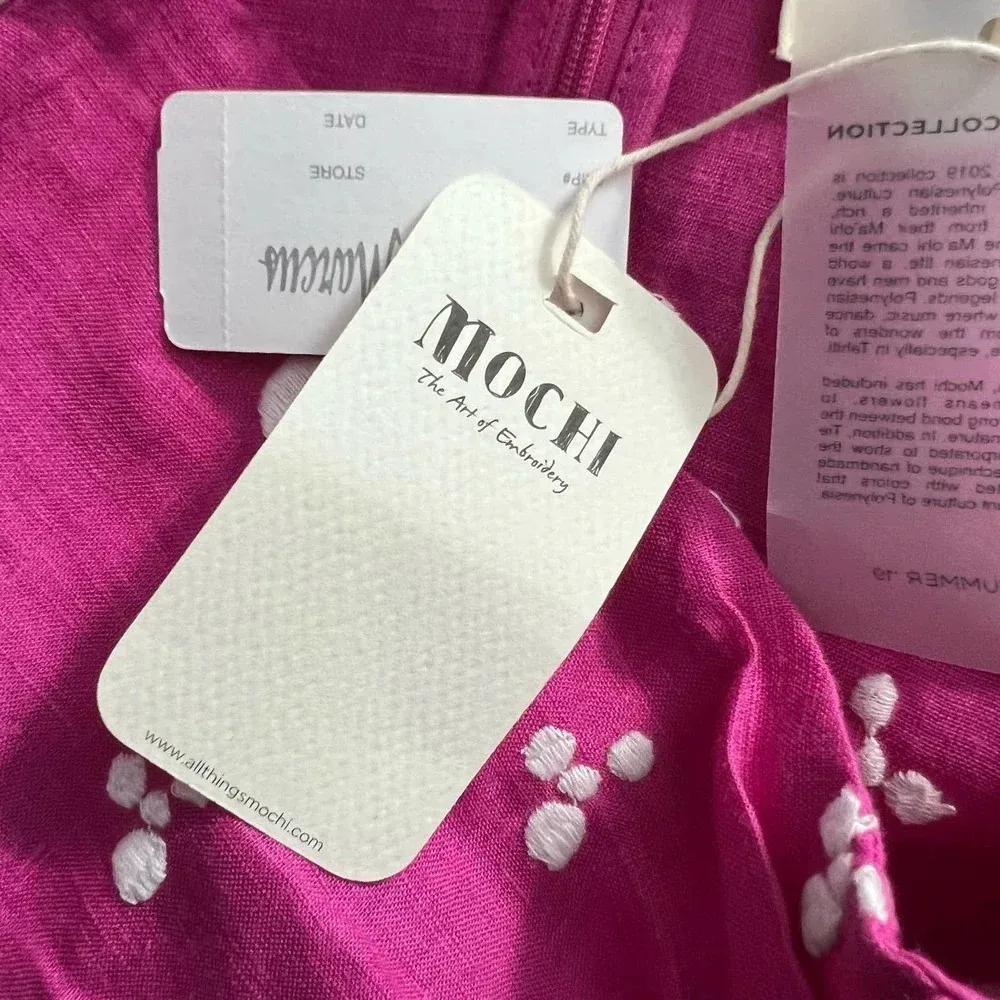 All Things Mochi Ola Maxi Skirt Embroidered Ruffle Floral Pink Size Medium Pink - Image 11