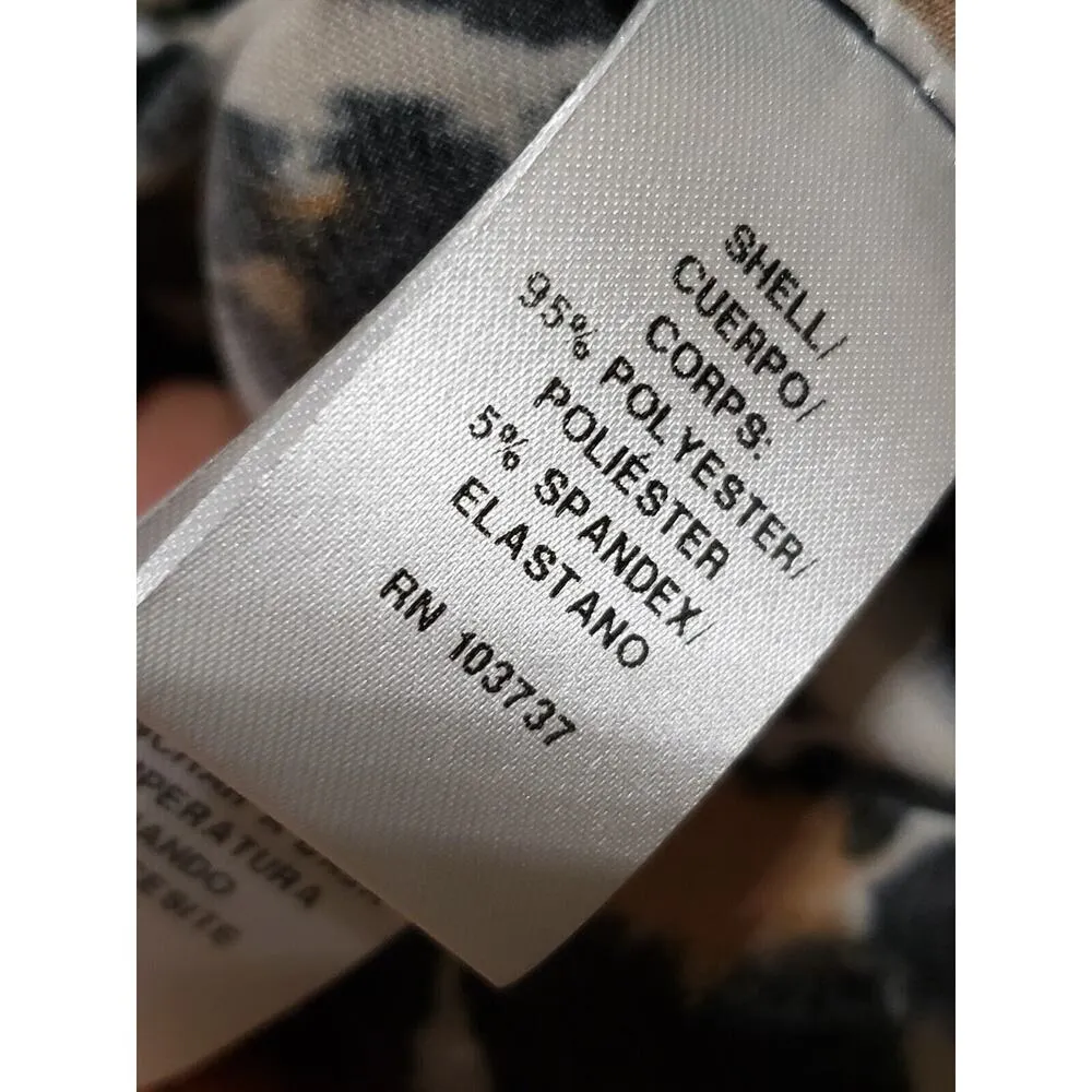 Donna Morgan Womens White Leopard Print Short Sleeve Knee Length Wrap Dress 18W - Image 11