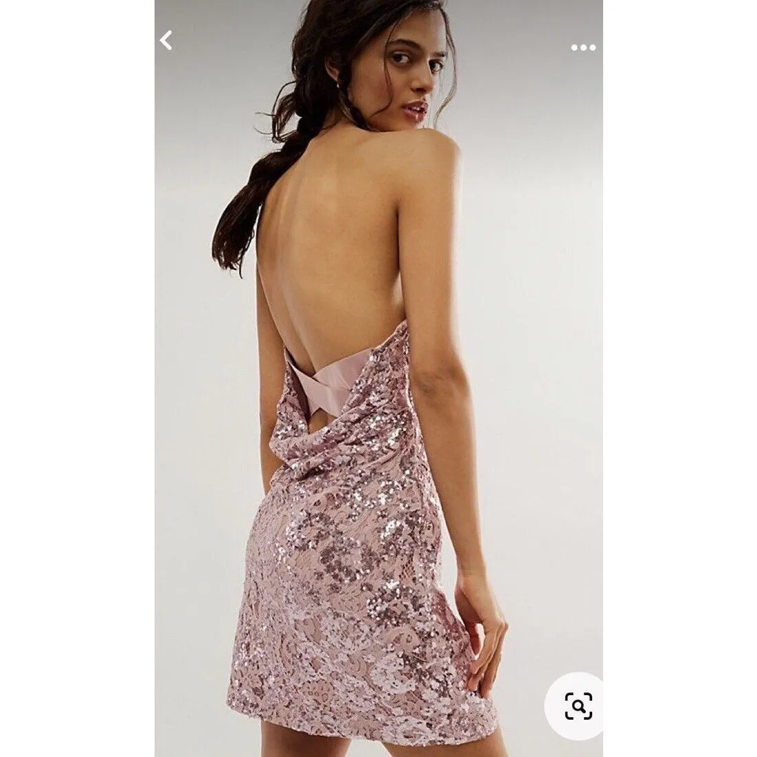 Free People Night Gaze Mini Sequin Dress Pink Size XL - Image 2