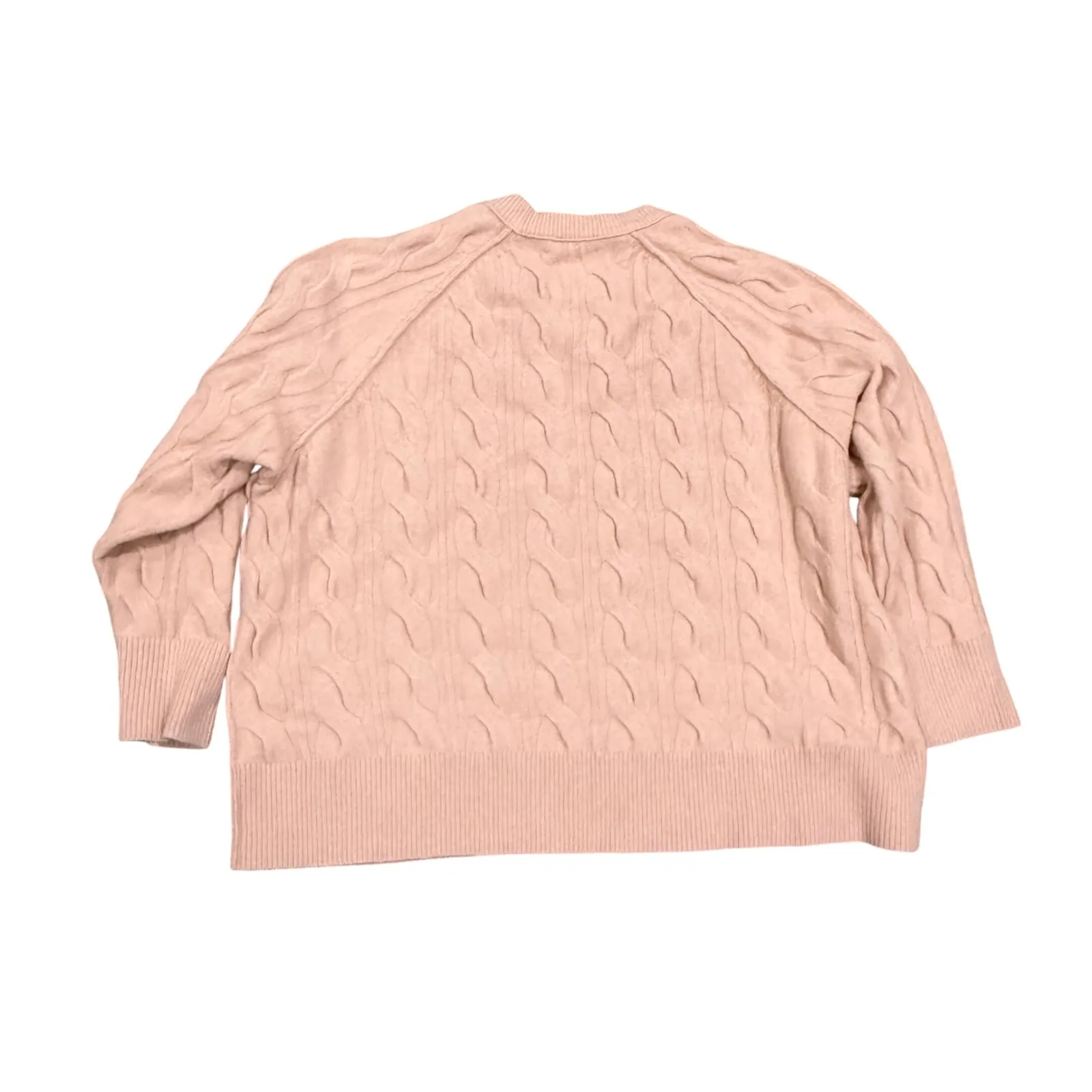 Aerie Unreal Cable Knit Sweater Womens XL Pink Crewneck Pullover Casual Soft - Image 4