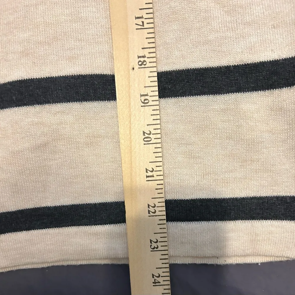 FATE beige and black hoodie Striped Wool Blend Knit Sweater size Small - Image 7