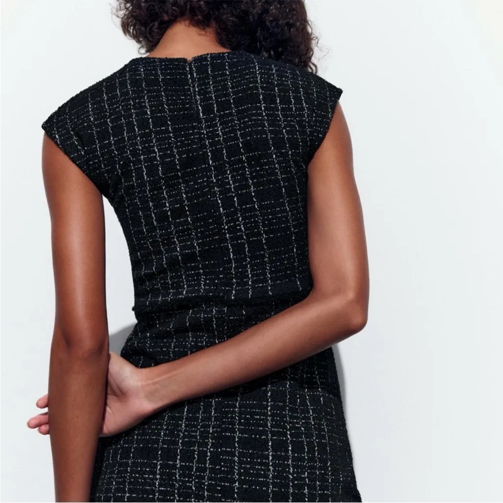 Zara Textured Jacquard Dress - Image 10
