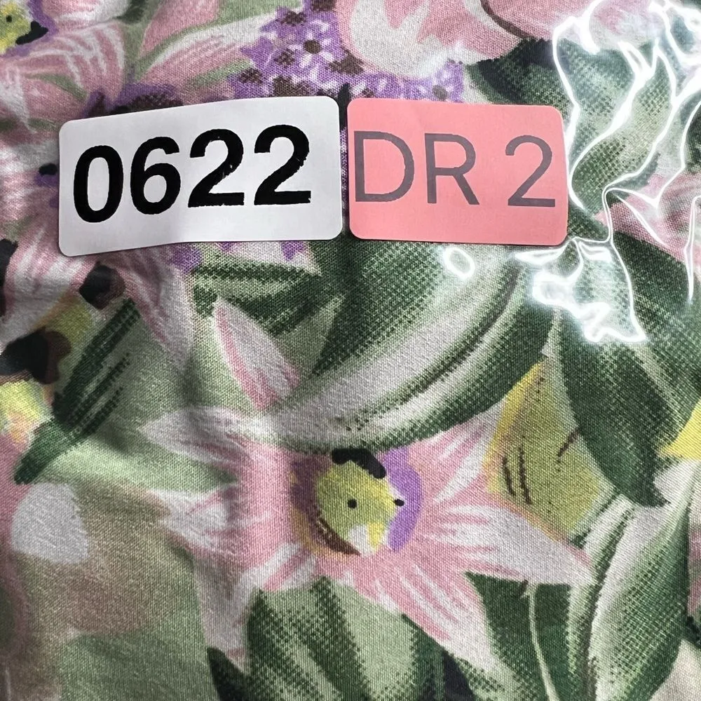 Women's DOWNEAST floral dress border rose print stripe tropical islander size S. - Image 9