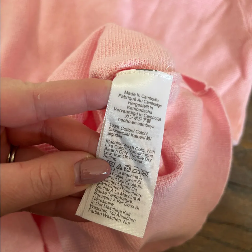 J. Crew Knit for J.Crew Classic-Fit Crewneck Sweater in Pink Cotton Size Small - Image 4