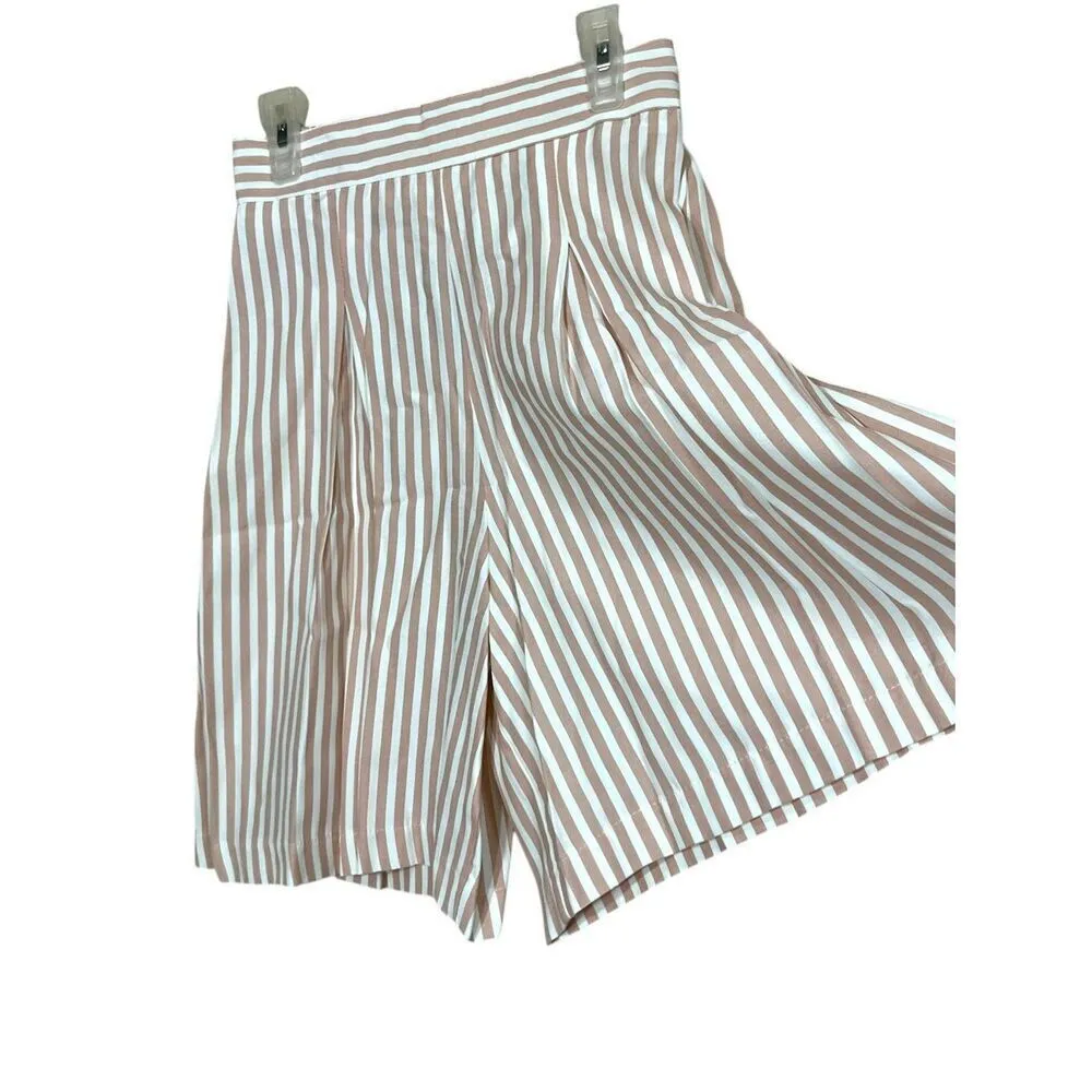 Vintage Sitting Pretty Of California 80s Stripped High‎ Waisted Shorts Small NWT White - Image 2