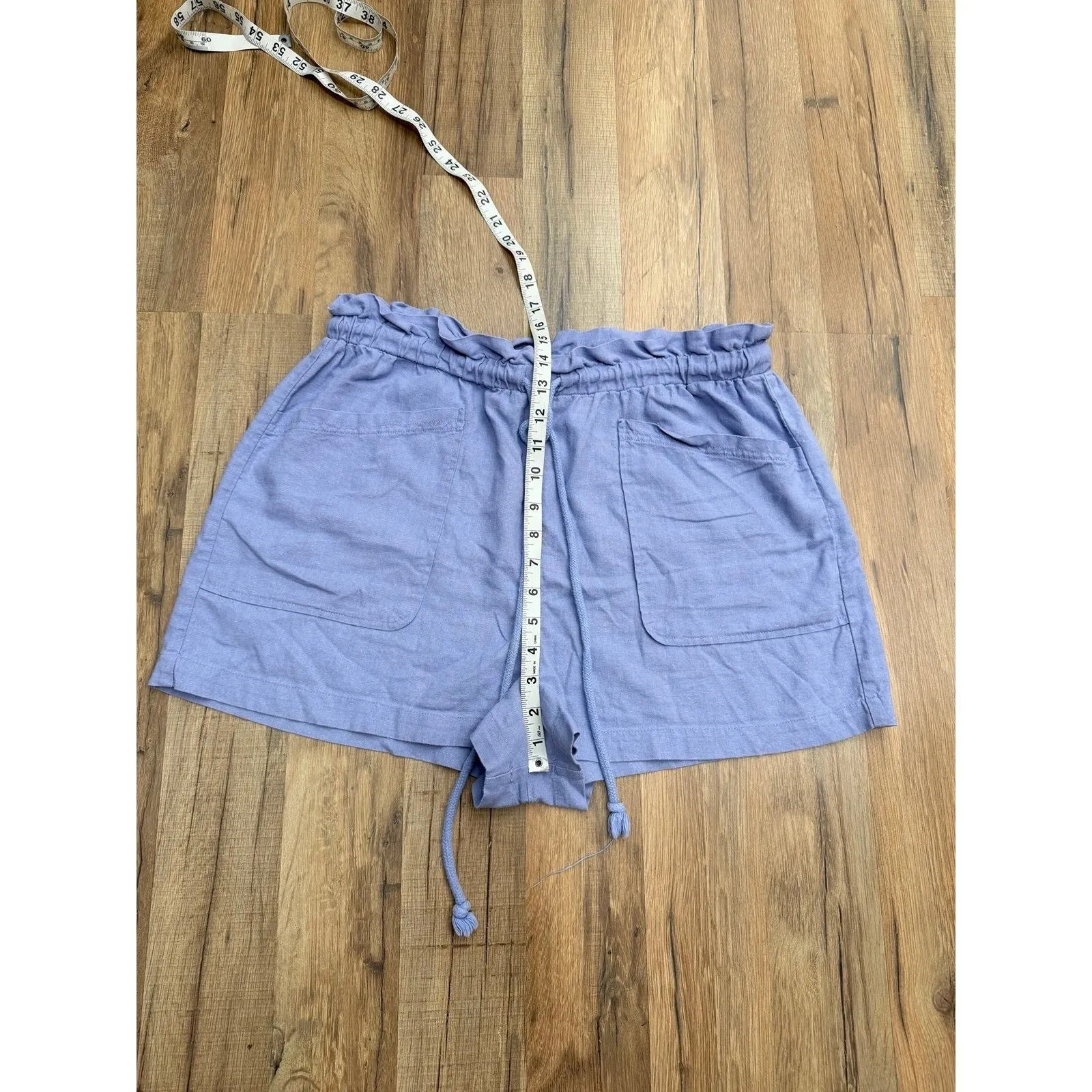 Universal Thread Paperbag Linen Blend Shorts L Lavender Drawstring Pockets - Image 10