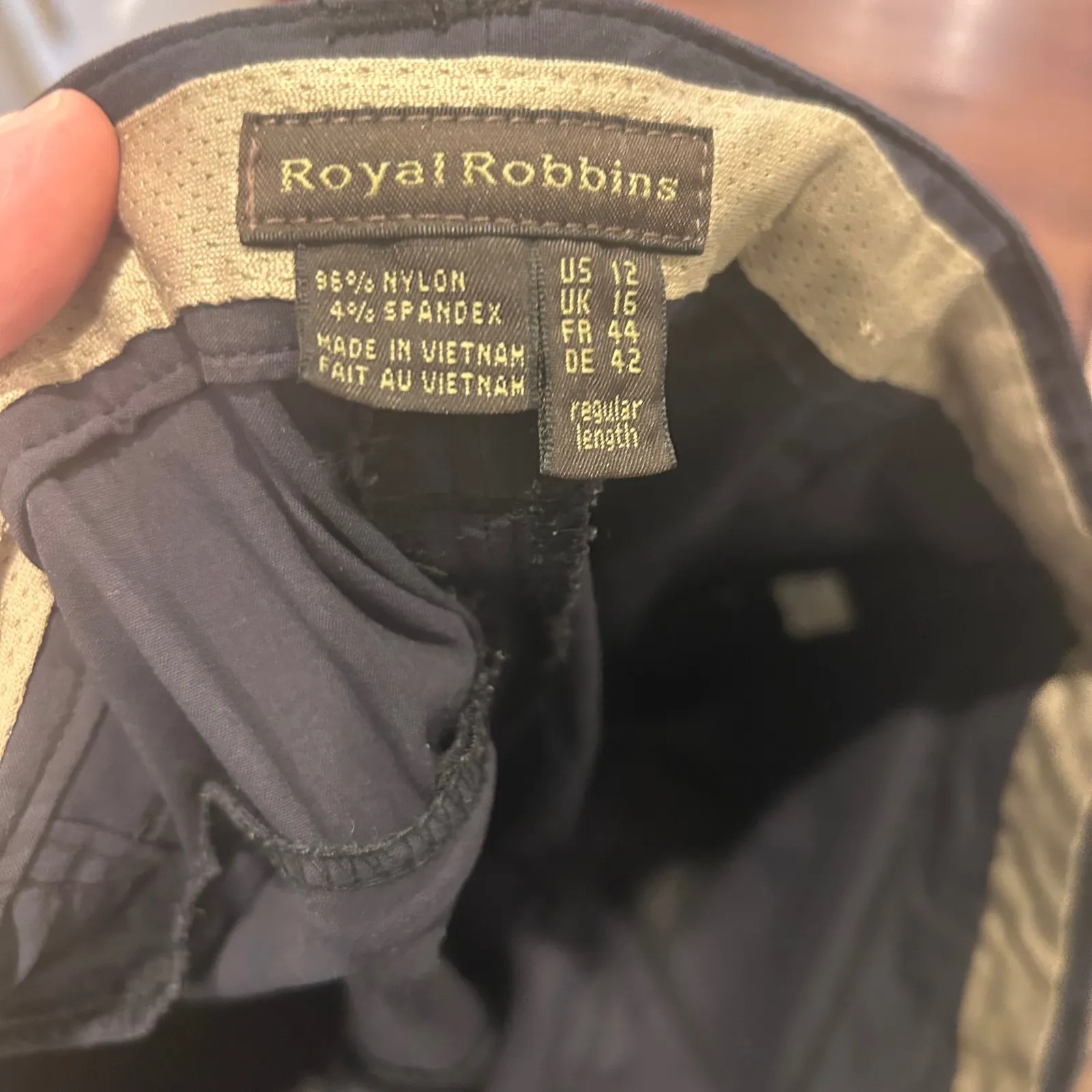 Royal Robbins Women's Black Nylon Spandex Travel Hiking Pants Size 12 Gorpcore - Image 6