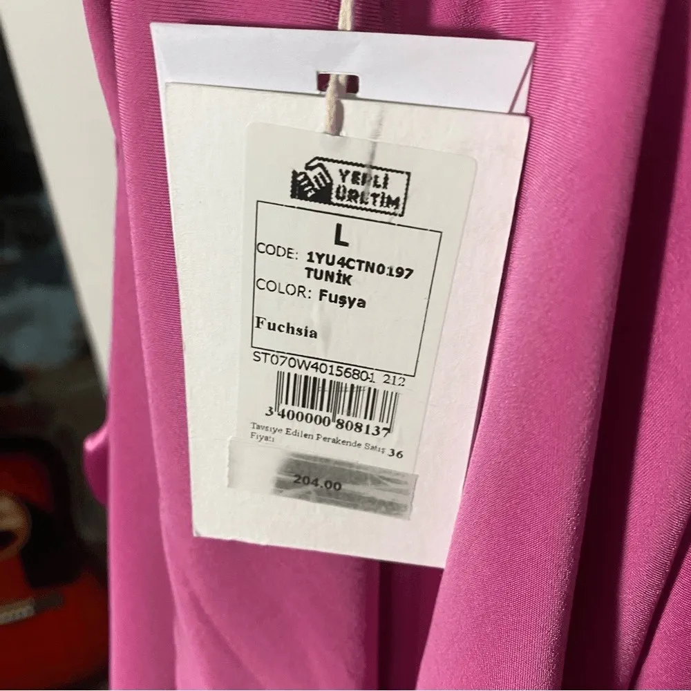 Setre Ecru Tunic Top in Satin Pink Size L - Image 8