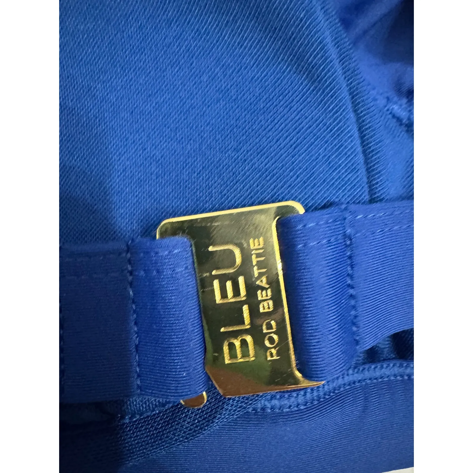 Soma Bleu Rod Beattie Navy Blue Ruffle V Neck Bikini Swim Top Size 38D - Image 5