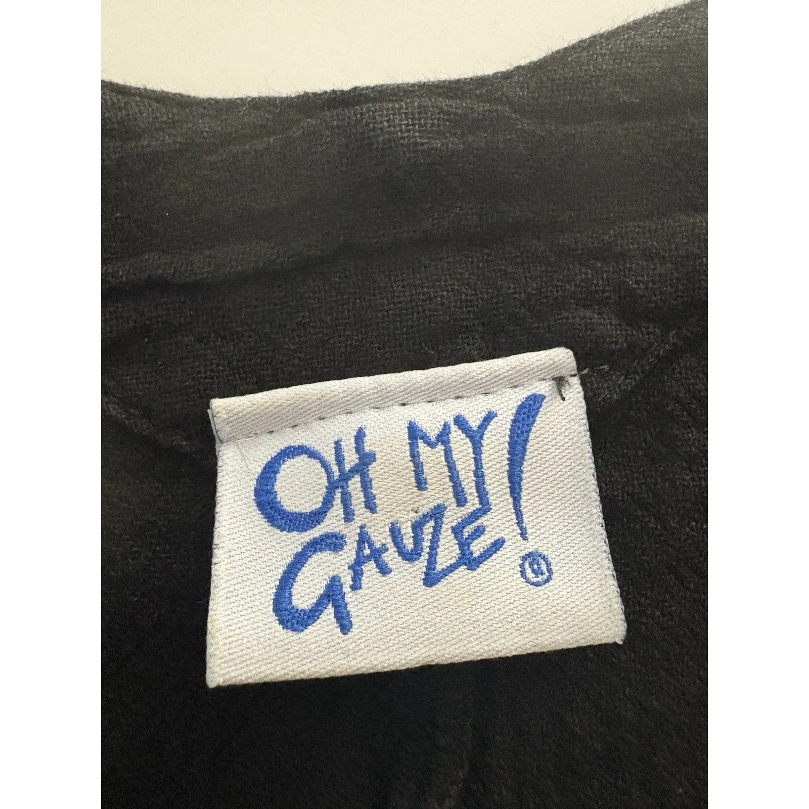 OH MY GAUZE Shirt Size 1 S/M Black Asymmetric Hem Artsy Lagenlook Beach Witchy - Image 4