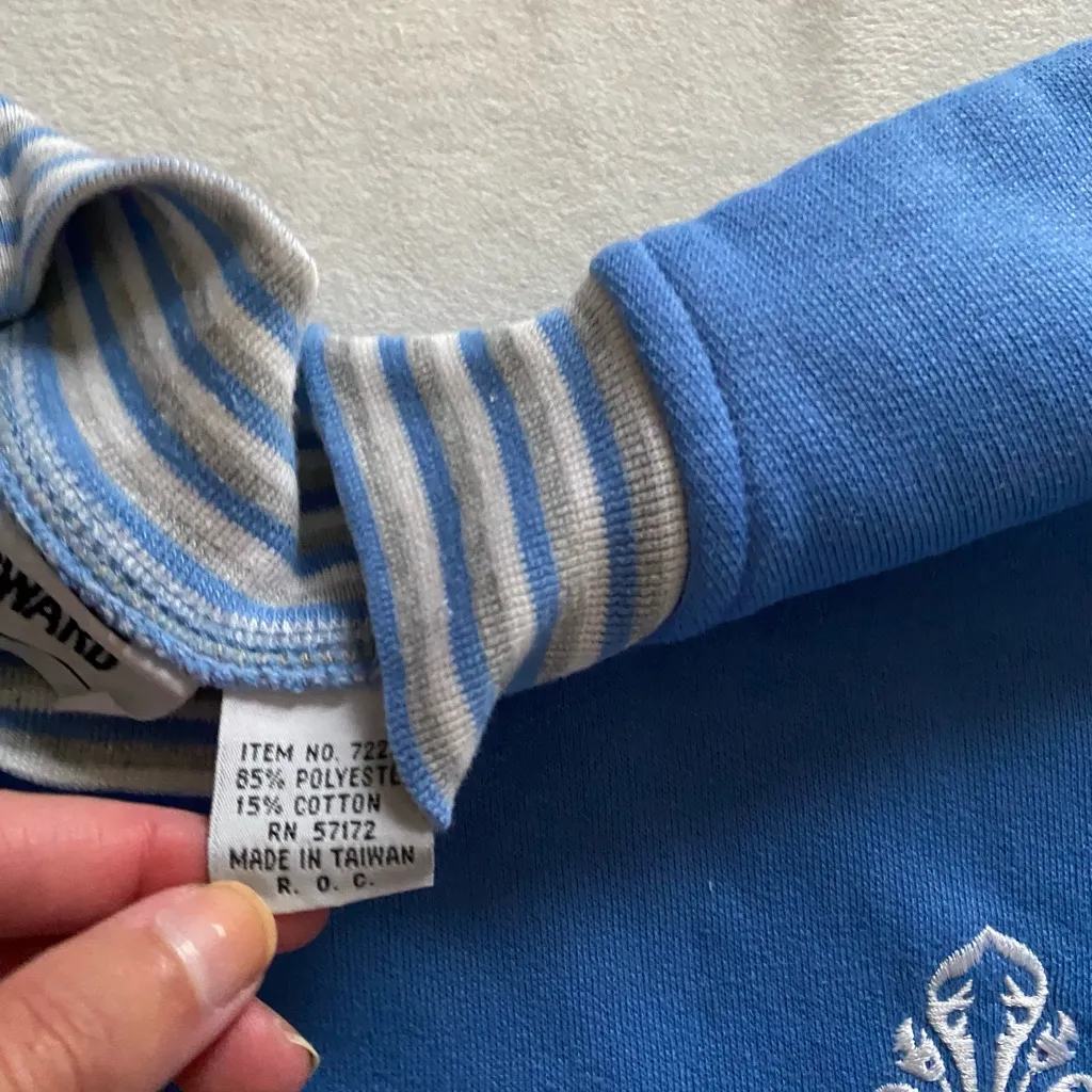 Blue and white embroidered Crewneck Size L - Image 5