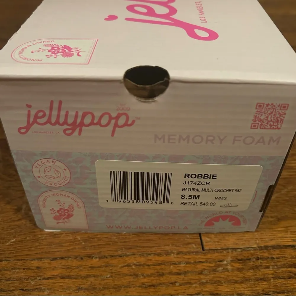 NWT  Women's Crochet Slide Sandals - Multicolor - Image 3