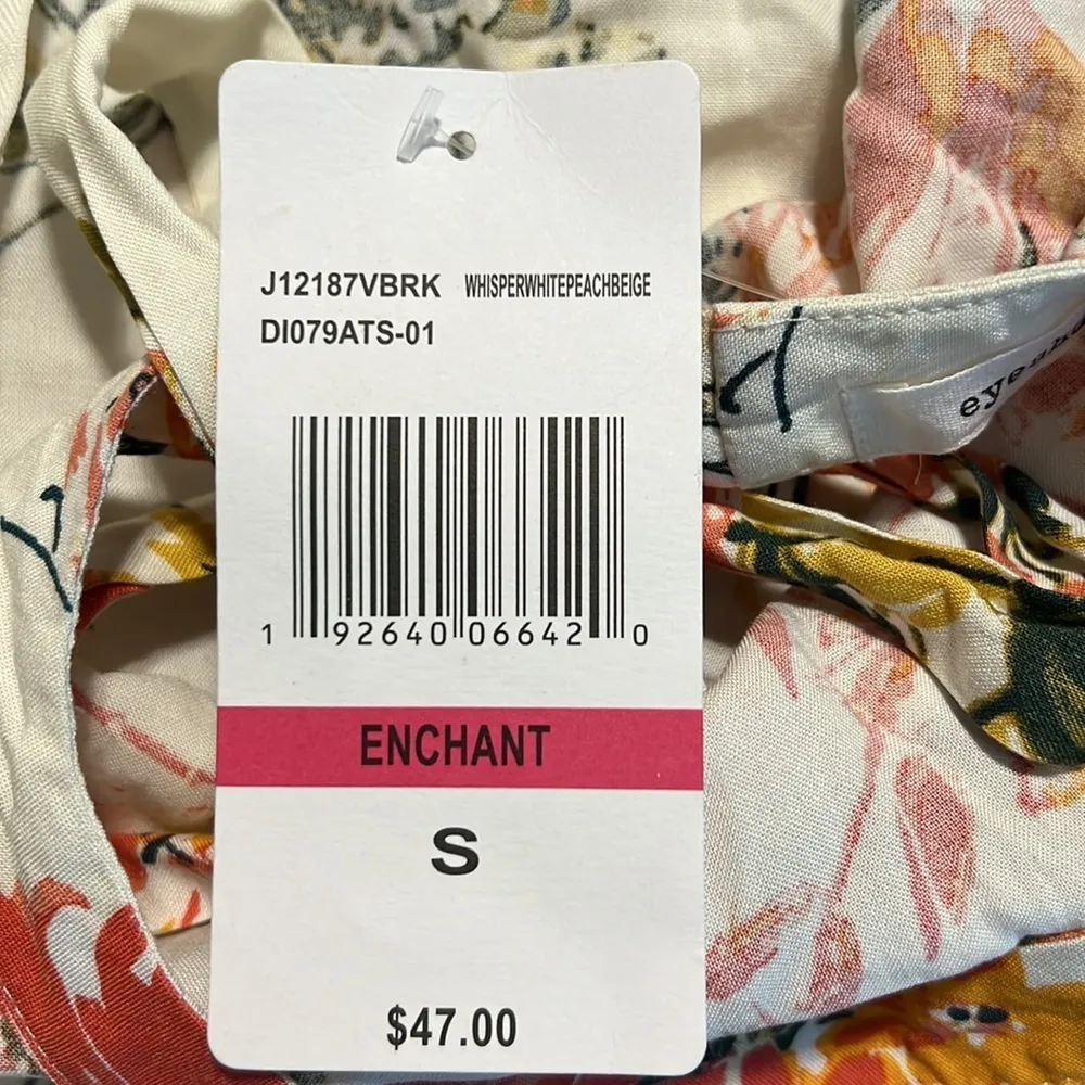 Eyeshadow junior small halter dress floral print zipper close ties around neck - Image 9