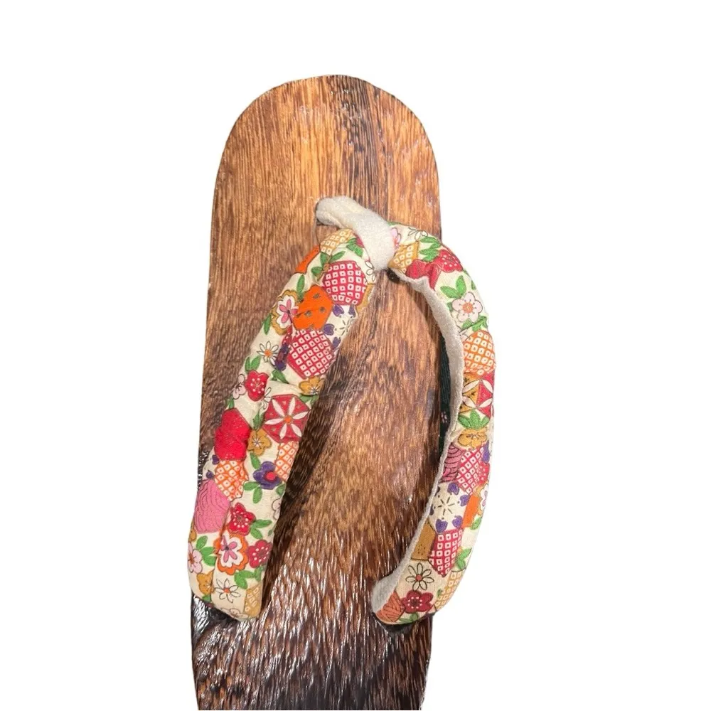 Japanese zōri synthetic wood slippers women's 7/8 Size undefined - Image 3