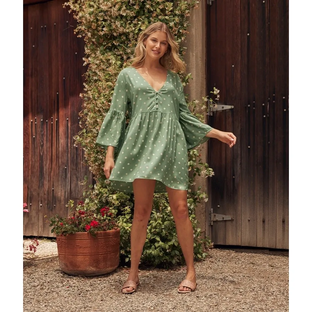 Summersalt Easy Breezy Eco Voile Mini Dress Swim Cover Up in‎ Diamond Dot Sz 2XL - Image 8