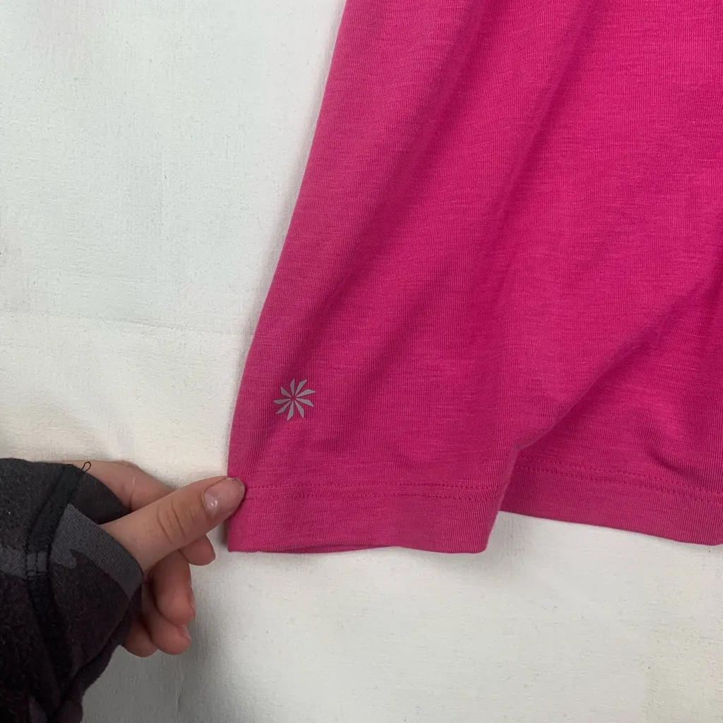 Athleta size medium air out cinch tank pink Fuchsia Sleeveless yoga athletic run - Image 11