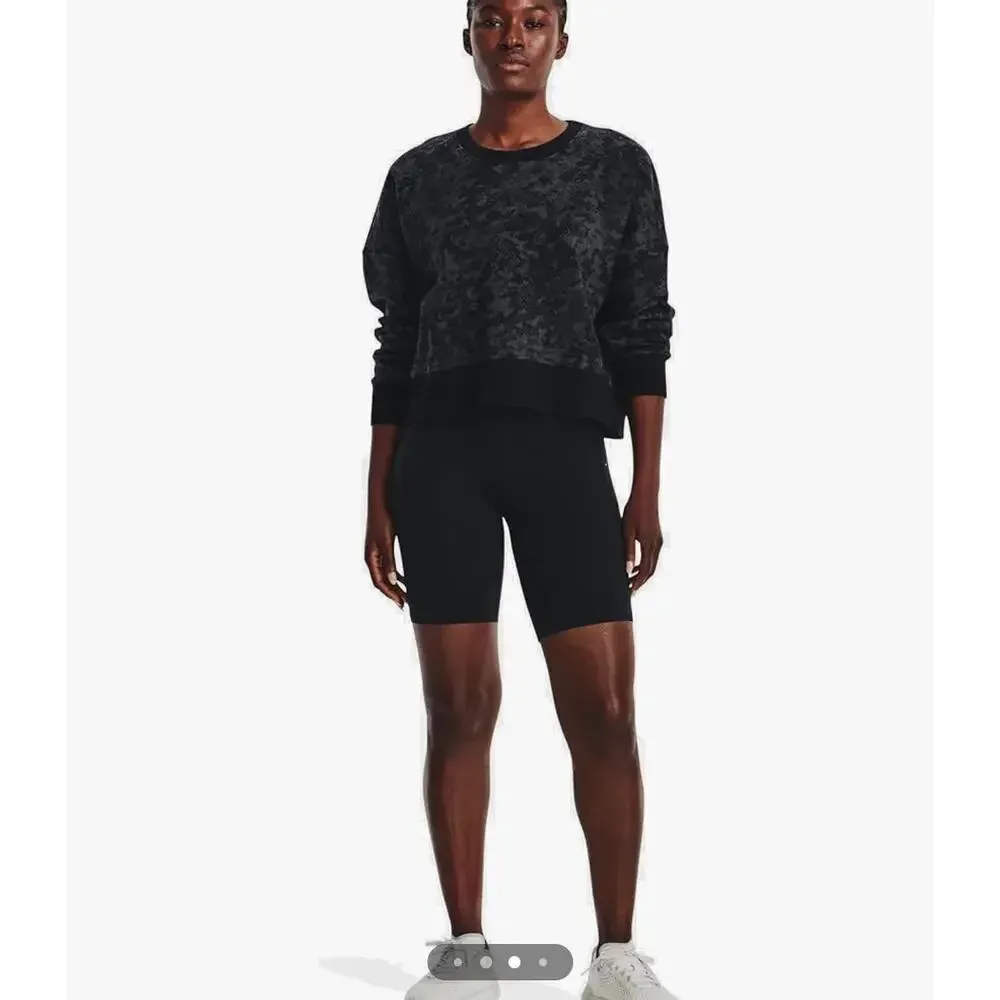 NWT Under Armour Women's XL‎ Black Camo Crewneck Fleece Loose Fitting Sweatshirt - Image 3