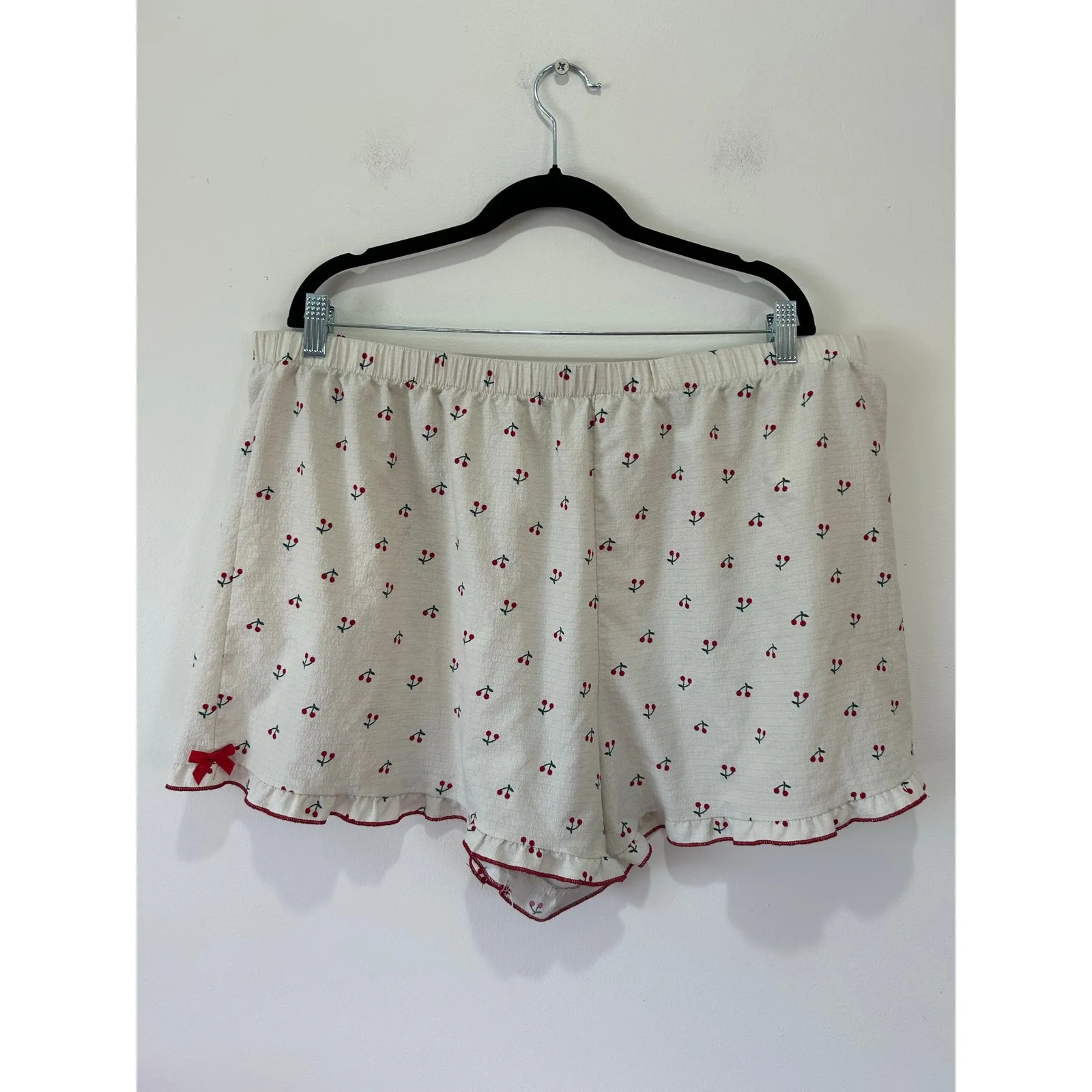 Cherry print pj shorts size 4XL White - Image 3